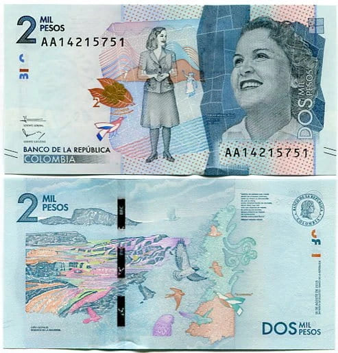 Kolumbia 2 Pesos 2017 r. UNC