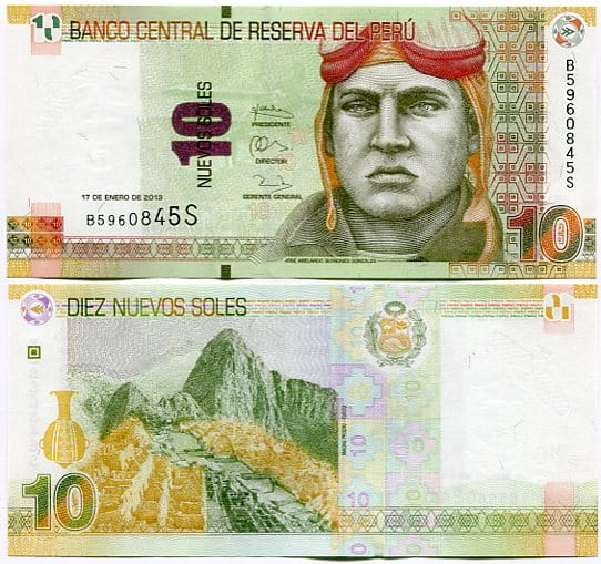 Peru 10 Soles 2013 r. UNC