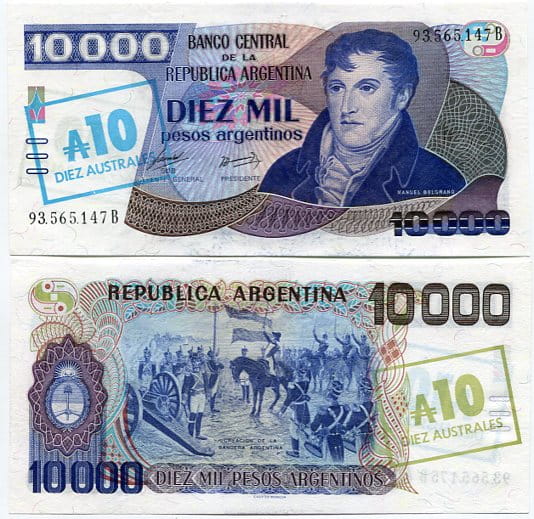 Argentyna 10 Australes 1985 r. UNC