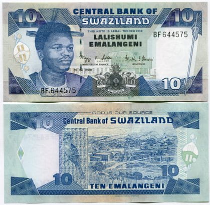 Suazi 10 Emalangeni 2006 r. UNC