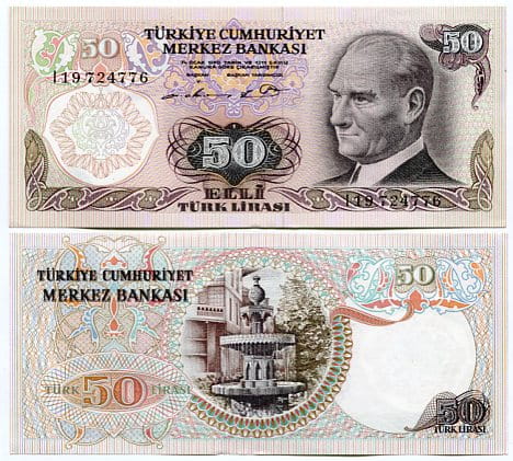 Turcja 50 Lirasi 1970 r. UNC