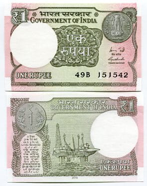 Indie 1 Rupee 2017 r. UNC