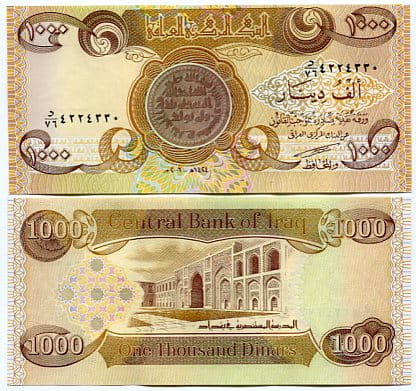 Irak 1000 Dinars 2013 r. UNC