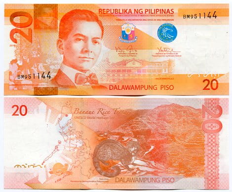 Filipiny 20 Piso 2016 r. UNC