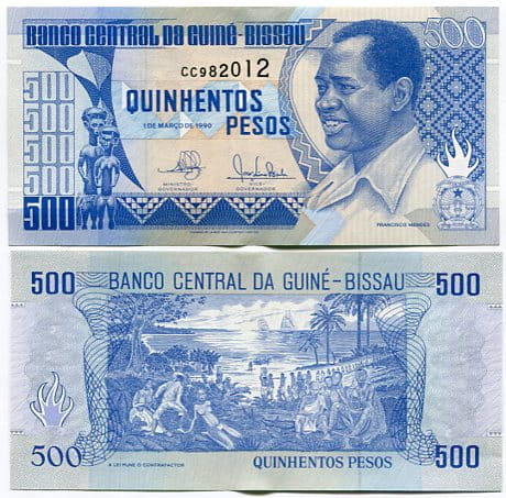 Gwinea Bissau 500 Pesos 1990 r. UNC