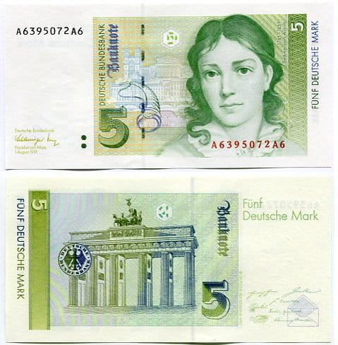 Niemcy RFN 5 Marek 1991 r. UNC