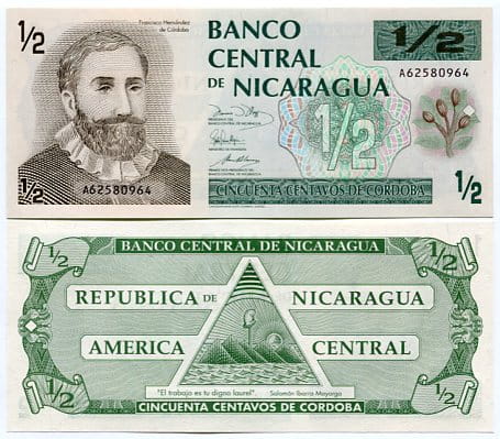 Nikaragua 1/2 Cordobas 1991 r. UNC