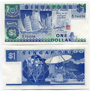 Singapur 1 Dolar 1987 r. UNC