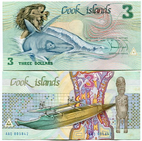 Cook Islands 3 Dollars 1987 r. UNC