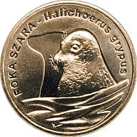 2 zł 2007 r. Zwierzęta świata - Foka szara (łac. Halichoerus grypus)
