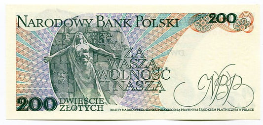 Banknot Polska 200 zł z 1986 r. DE