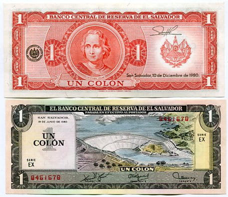 Salwador 1 Colon 1982 r. UNC
