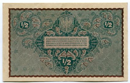 Banknot 1/2 Marki Polskiej 1920 r.