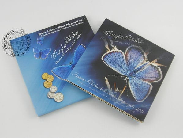 Menniczy zestaw monet obiegowych w etui 2011 r. Motyl