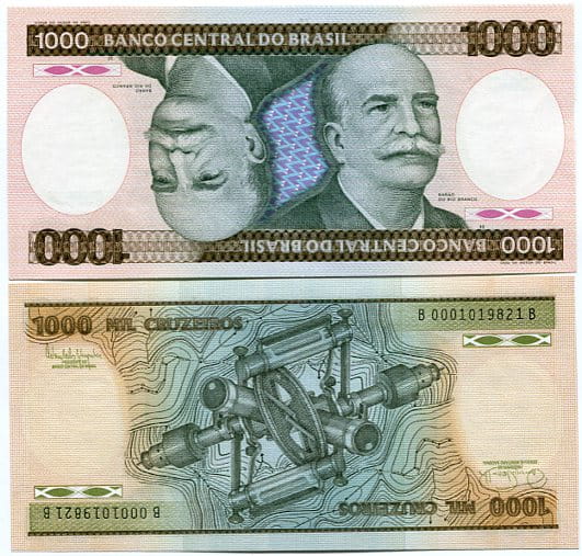 Brazylia 1000 Cruzeiros 1986 r. UNC