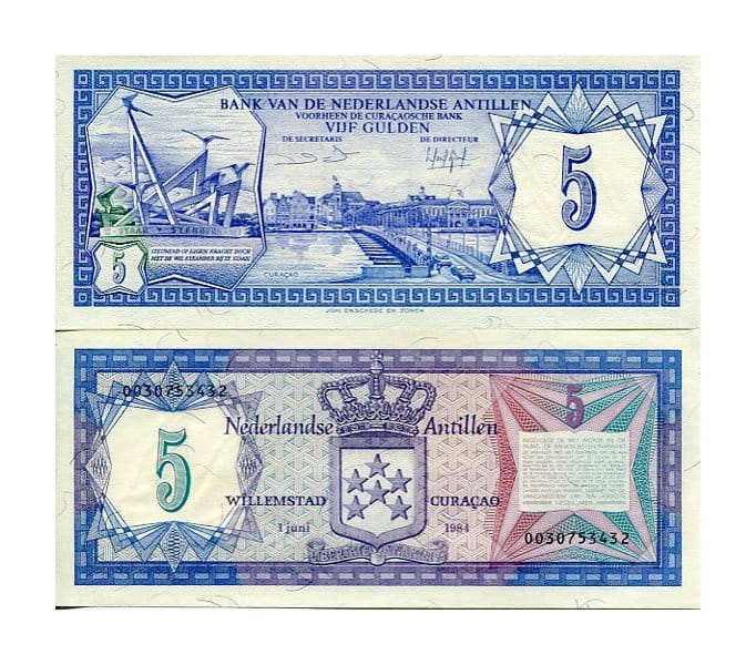 Antyle Holenderskie 5 Gulden 1984 r. UNC
