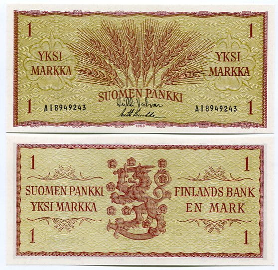 Finlandia 1 Markka 1963 r. UNC