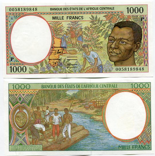 Czad 1000 Francs 2000 r. UNC