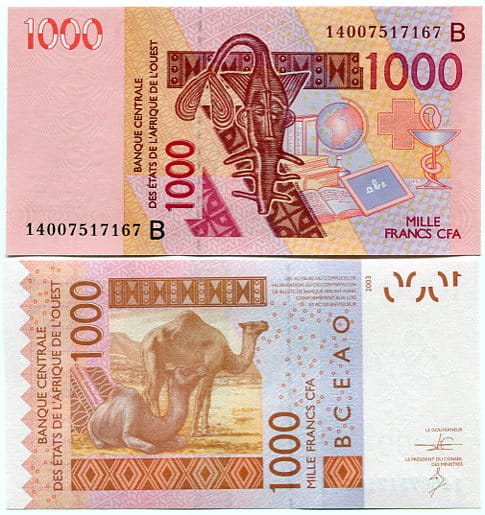 Benin 1000 Francs 2003 r. UNC