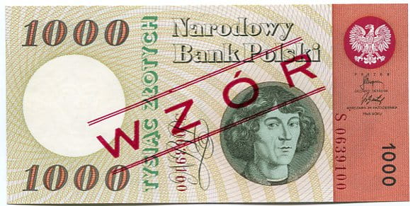 Banknot 1000 zł 1965 r. WZÓR