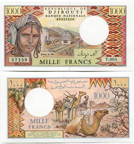 Dżibuti 1000 Franków 1991 r. UNC