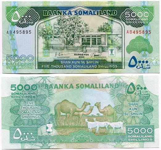 Somalia 5000 Shillings 2011 r. UNC