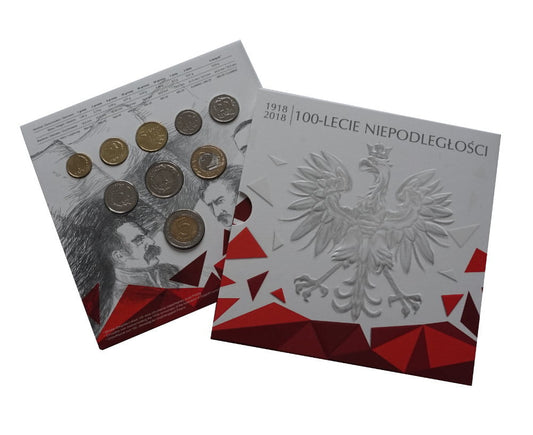Menniczy zestaw monet obiegowych w etui 2018 r. Niepodległość