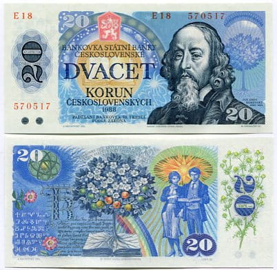Czechosłowacja 20 Koron 1988 r. UNC