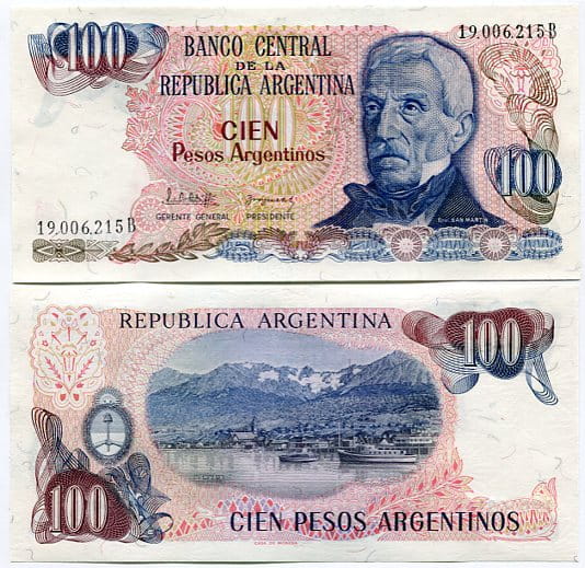 Argentyna 100 Pesos 1984 r. UNC