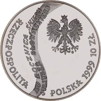 10 zł Ag 150. rocznica śmierci Juliusza Słowackiego 1999 r.