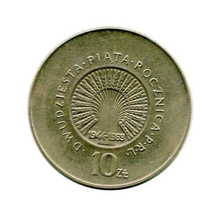 10 złotych Dwudziesta Piąta Rocznica PRL 1969 r.