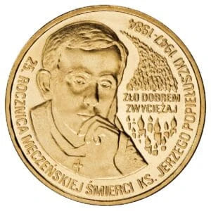 2 zł 2009 r. 25. rocznica męczeńskiej śmierci księdza Jerzego Popiełuszki