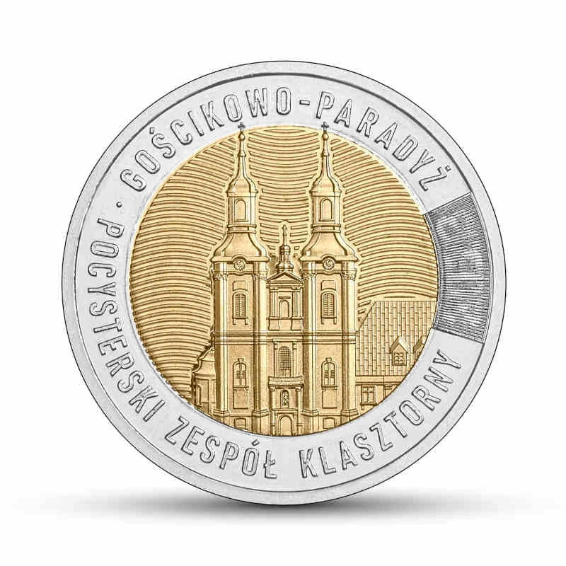 Moneta 5 zł Odkryj Polskę 2023 r. Gościkowo-Paradyż pocysterski zespół klasztorny