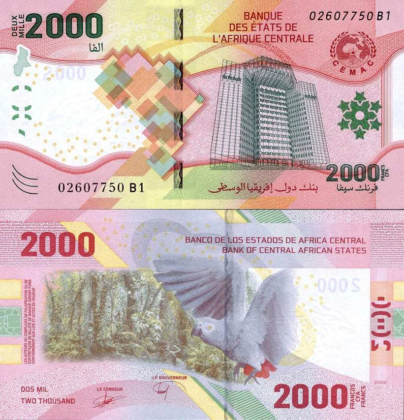 Afryka Środkowa 2000 Francs 2020 r. UNC