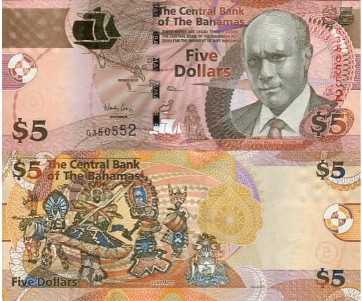 Bahamy 5 Dollar 2013 r. UNC