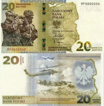 Banknot Kolekcjonerski 20 zł Ochrona polskiej granicy wschodniej