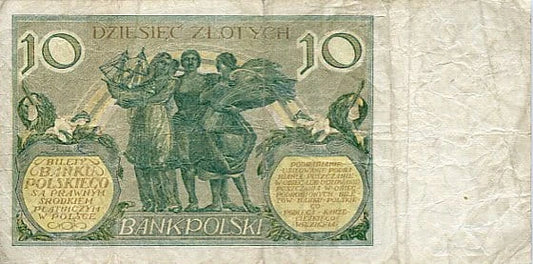 Banknot Polska 10 Złotych 1929 r. GZ