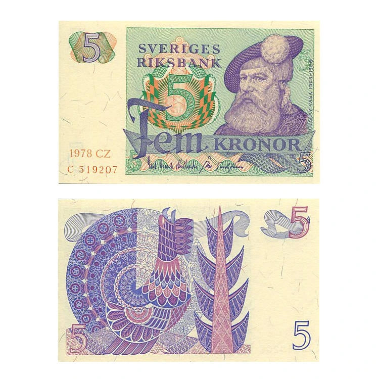 Szwecja 5 Koron 1978 r. UNC