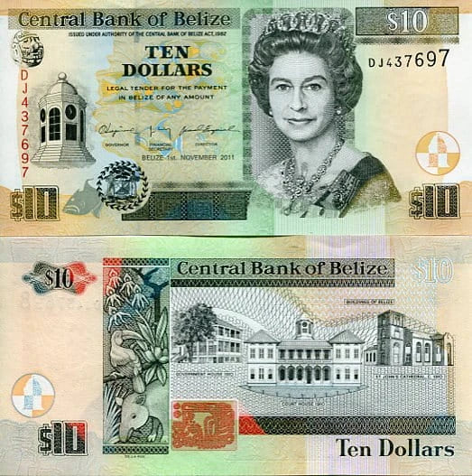 Belize 10 Dollars 2011 r. UNC