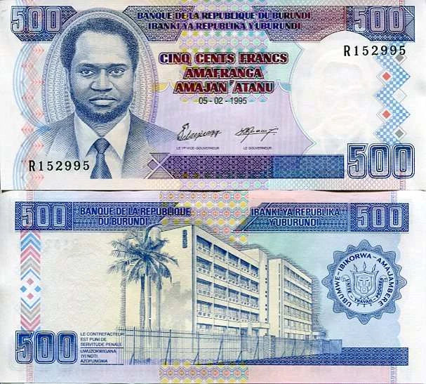 Burundi 500 Francs 1995 r. UNC
