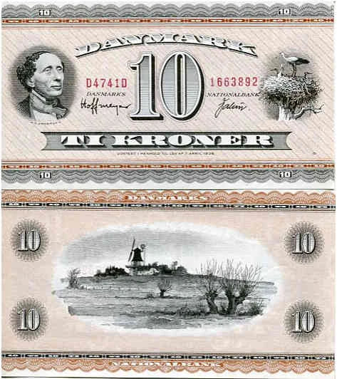 Dania 10 Koron 1974 r. UNC
