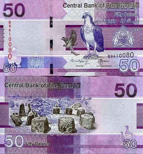 Gambia 50 Dalasis 2023 r. UNC