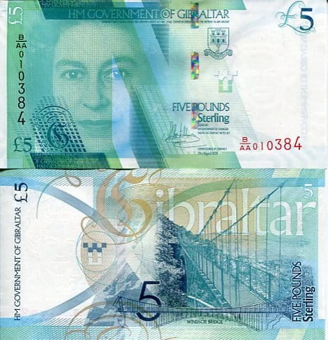 Gibraltar 5 Funtów 2020 r. UNC