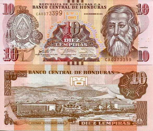 Honduras 10 Lempiras 2016 r. UNC