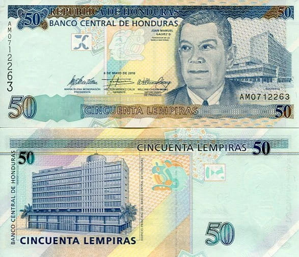 Honduras 50 Lempiras 2010 r. UNC