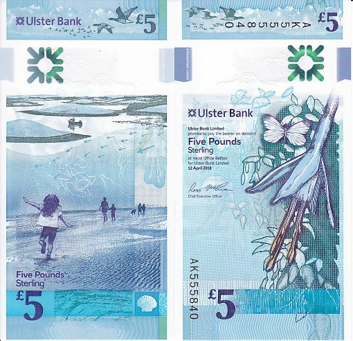 Irlandia Północna 5 Funtów 2018 r. Polimer UNC