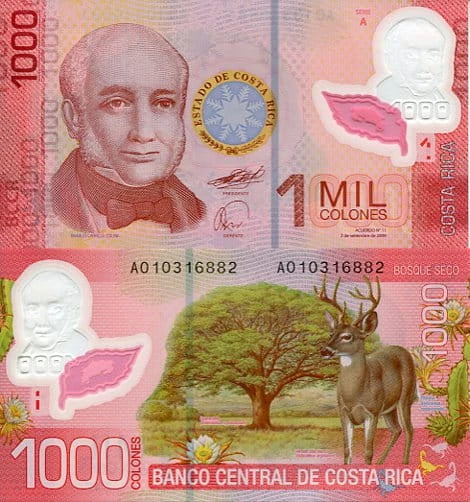 Kostaryka 1000 Colones 2013 r. Polimer UNC