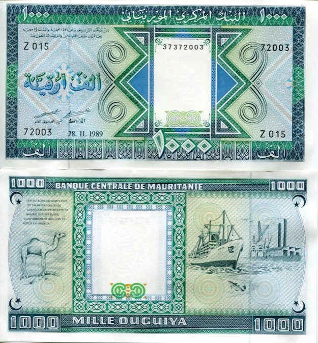 Mauretania 1000 Ouguiya 1989 r. UNC