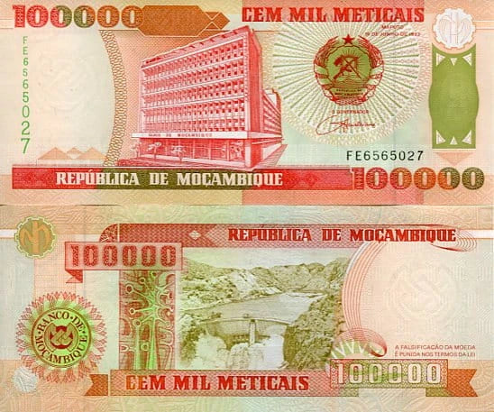 Mozambik 100 000 Meticais 1993 r. UNC