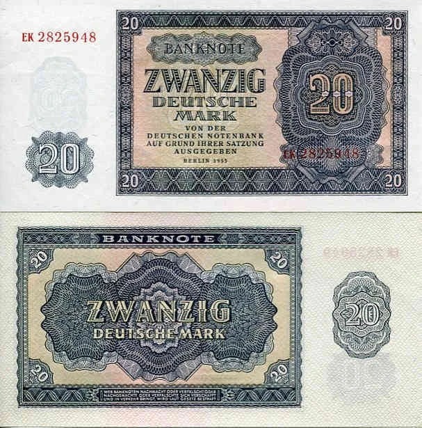 Niemcy NRD 20 Marek 1955 r. UNC